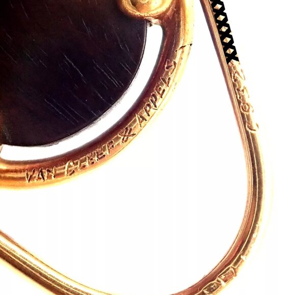Vintage! Authentic Van Cleef & Arpels 18k Yellow Gold LetterWood Money Clip - Picture 4 of 10